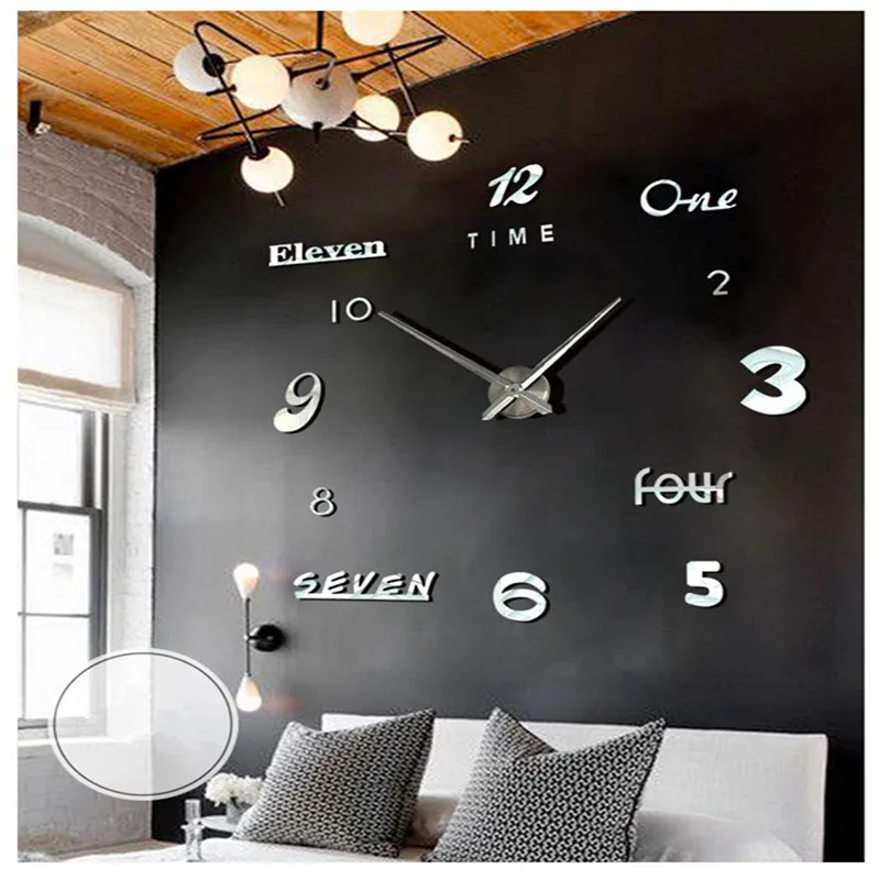 European Home Nordic decorative wall clock Acrylic atmosphere diy wall sticker clock Wall clock home decorations wall hangings