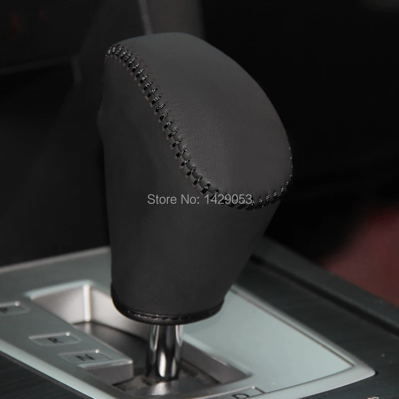 

Car Gear Shift Covers Case for SUBARU Outback Legacy Automatic Car Styling Genuine Leather Cover Auto Decoration Black Red Line