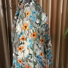 FFLACELL 1 ярд Кружева Многоцветный вышивка ткани завод цветы ручной работы Свадебная юбка платье широкий 140 см