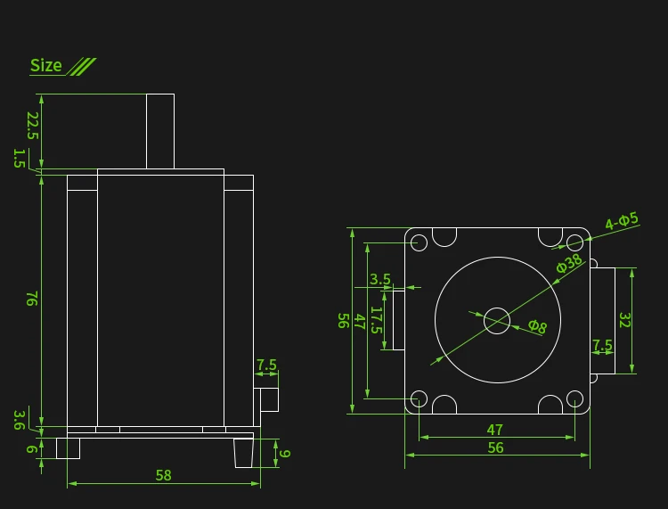 3D принтер замкнутый цикл серводвигателя NEMA23 MKS SERVO57A разработан Makerbase, который предотвращает потерю шагов