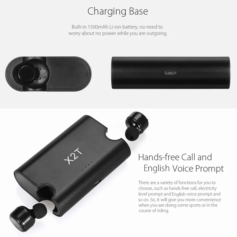 Новинка Bluetooth Mini X2T беспроводная гарнитура с двумя наушниками глубокие басы