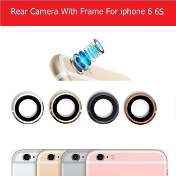 

2x Genuine new Rear Camera glass Lens for iphone 6 6S 4.7" back Camera Holder with glass Lens Cover Frame 4th colors replacement