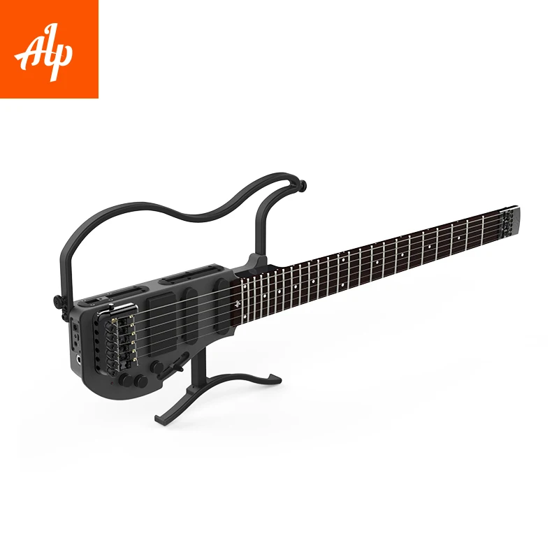 AD 80 ALP Headless Travel Electric Guitar with built in headphone amp full scale portable guitar