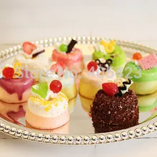 1 шт. Диаметр 25 см Свадебный домашний Ресторан Металлический Серебряный торт утолщенная сковорода закуски десерт реквизит тарелка лоток для пирожных