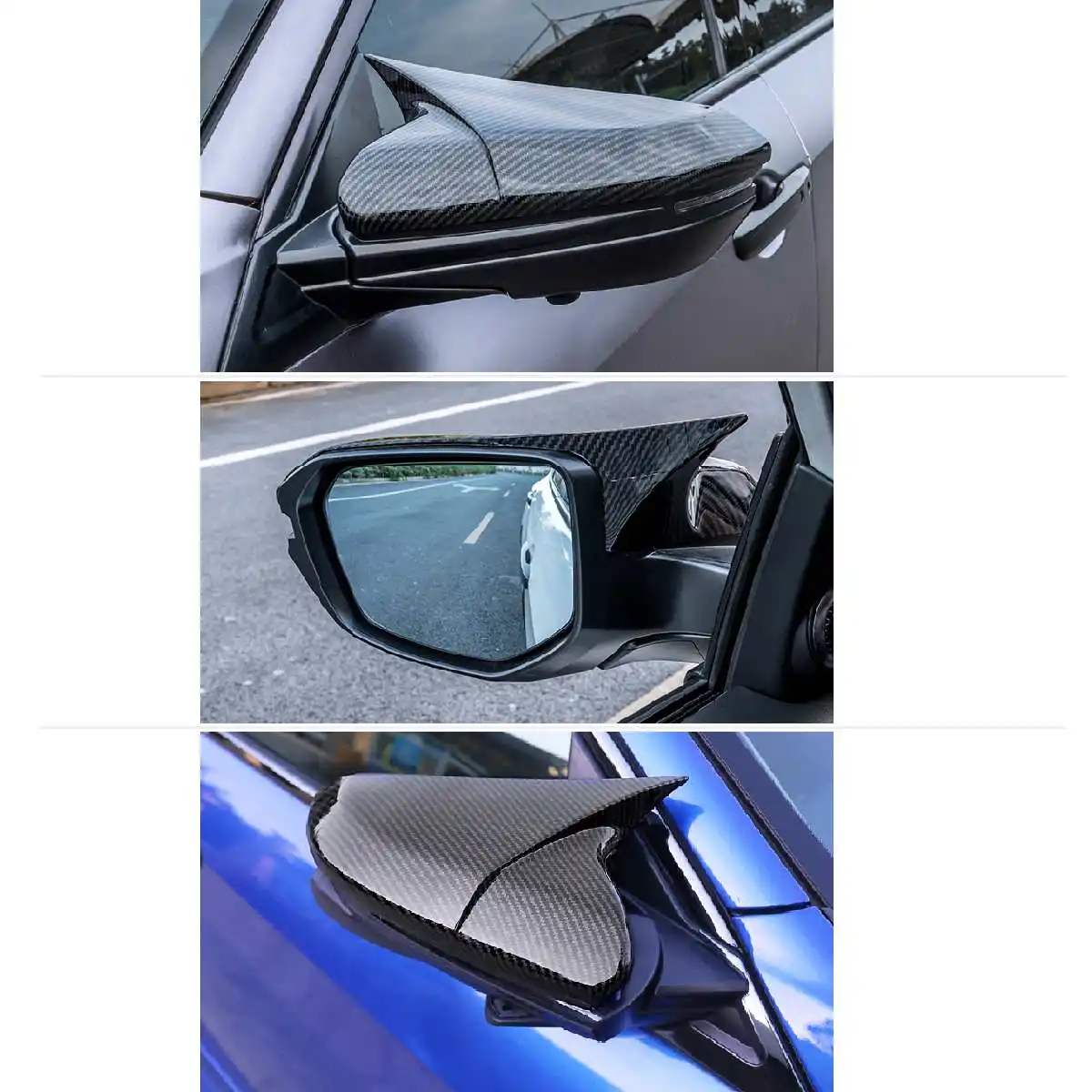 Для Honda Для Civic 10Th в форме рога Abs углеродного волокна стиль заднего вида боковое зеркало крышки заднего вида
