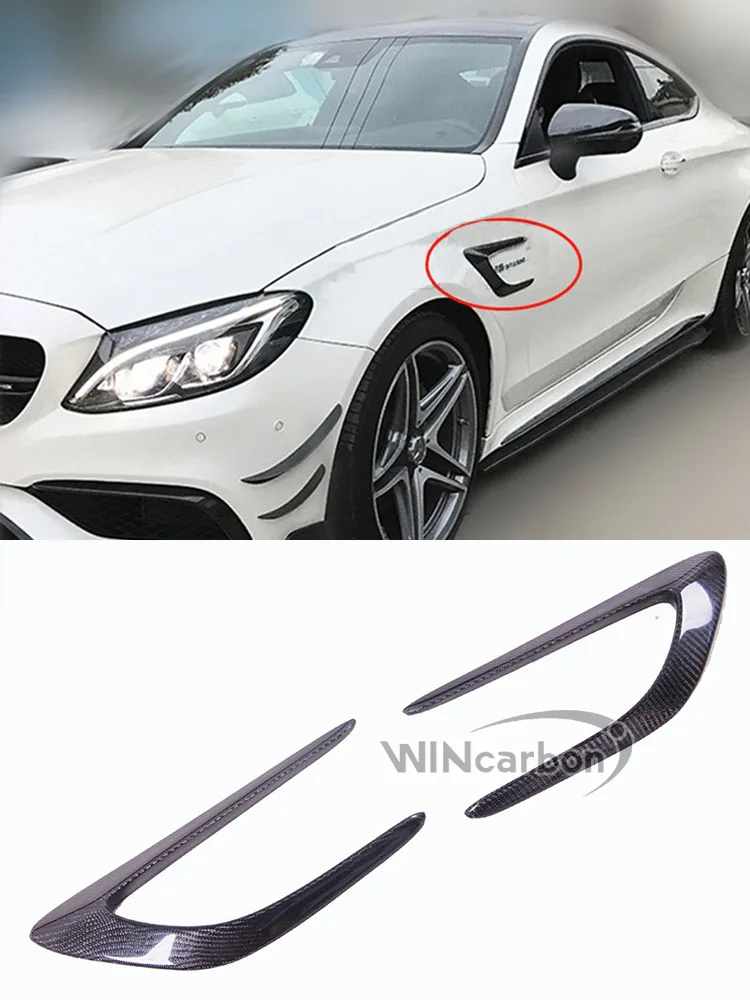 

Real Carbon Fiber Front trunk Side Fender Scoops guard for Mercedes Benz W205 C-Class C63 AMG 2 Door 2015-2017
