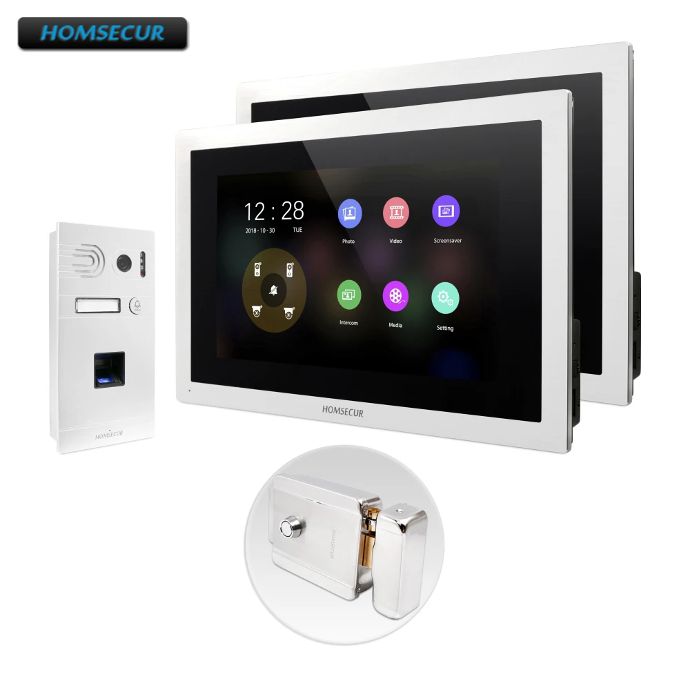 

HOMSECUR 4 Wire Video Door Entry Phone Call System with Fingerprint Camera BC061HD-S+BM114HD-S