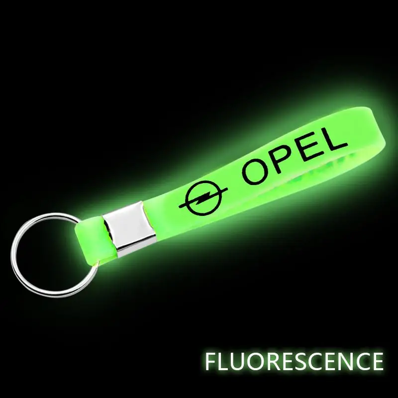 

New Luminous Silicone Emblem Badge Car Keychain Key Ring for OPEL Corsa Insignia Astra Antara Meriva Car Styling Accessories