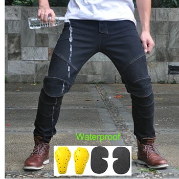 

2019 Waterproof Windproof Motorcycle Riding Jeans pantalon Rainproof Anti-fall Straight Motocross Racing Pants For Men and Women