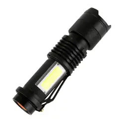 Портативный мини-факел зум тактический фонарь XPE R3 + COB светодиодный фонарик Применение AA 14500 Батарея Водонепроницаемый освещения новый