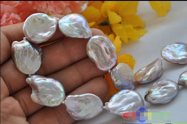 

HOT## Wholesale > >>> HUGE 17" 22mm baroque coin lavender freshwater cultured PEARL NECKLACE