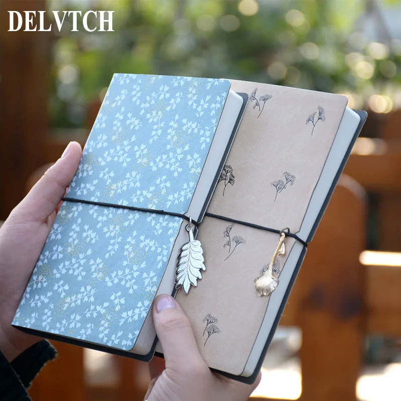 

DELVTCH PU Leather Blank Page Paper Notebook Daily Journal Drawing Sketchbook Travel Planner Agenda Student Note Book Xmas Gift
