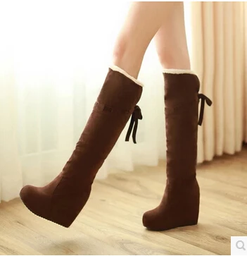 

High-heeled snow boots 2016 winter with the new Korean women's boots slope with high waterproof boots winter