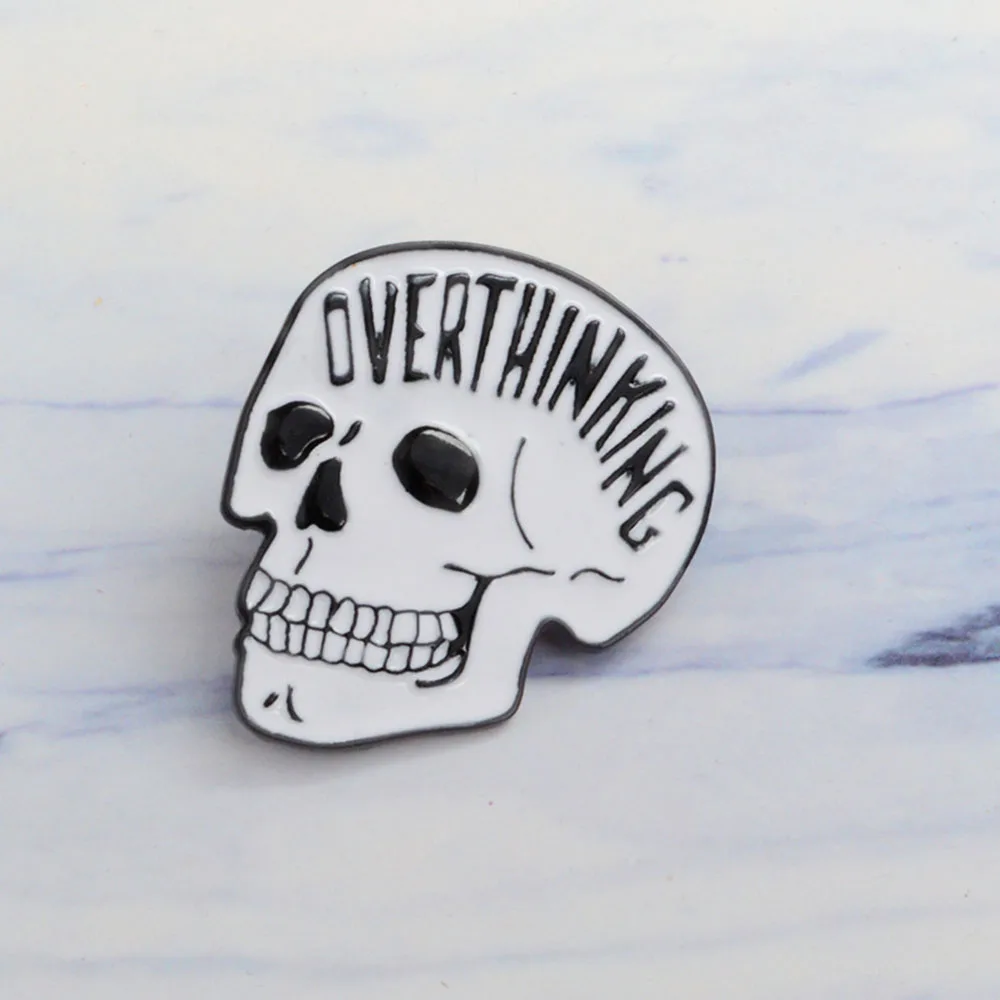 1 предмет творческий дизайн Overthink череп мягкая эмаль булавки для девочек Лацкан