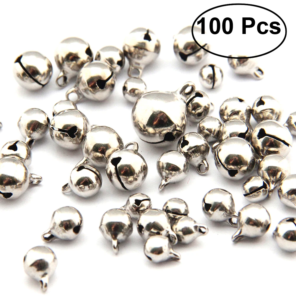 100pcs 18mm Mini Silver Christmas Tree Jingle Bell Ornament Decoration DIY Bracelet Anklets Necklace Accessories Decor | Дом и сад