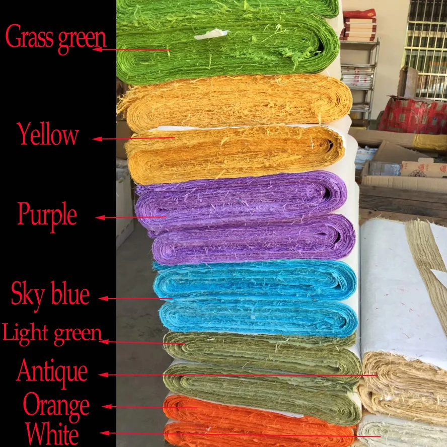 Papel de Arroz Chinês para Pintura Yunlong Xuan Papel Colorido Caligrafia Arte Artista Suprimentos 100 Pcs Zhi 4 Papel p/ pintura