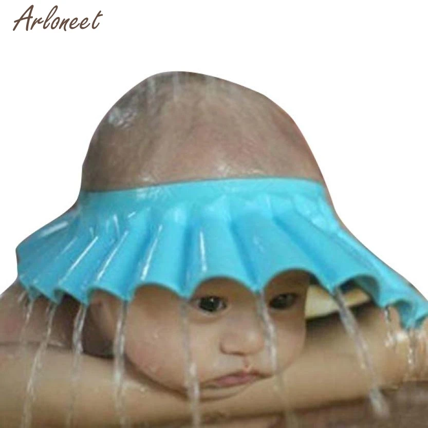 Смешные шапочки для малышей, однотонные Детские шапочки, шапочка для душа для новорожденных, защита от шампуня, JAN23