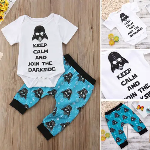 

UK Baby Boy Newborn Star Wars Romper +Pants Leggings Outfit Clothes Set