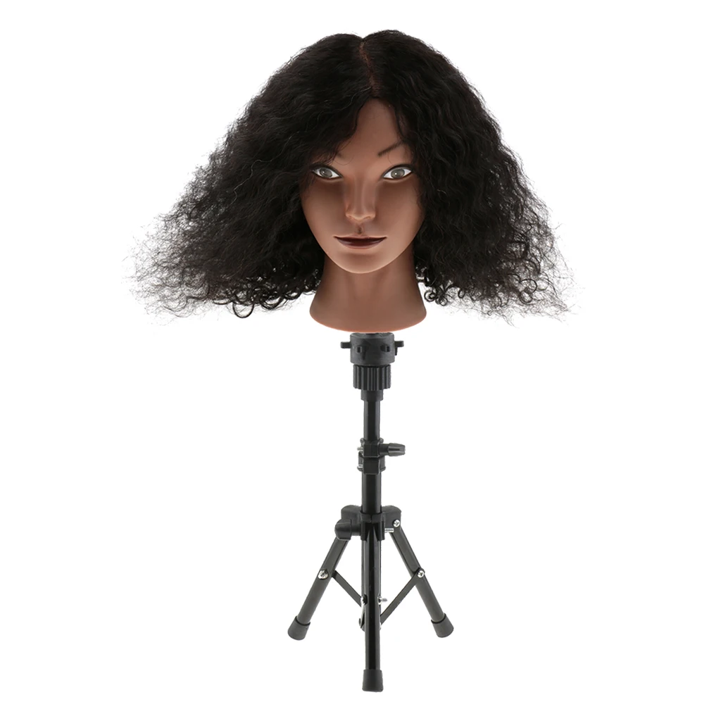 Silicone Cosmetology Practice Training Mannequin Head Human Hair