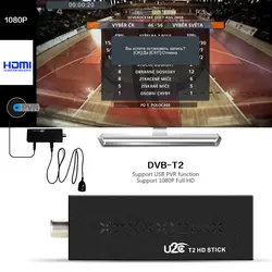 DVB-T2 HD ТВ палка цифрового ТВ приемник 1080 P для Декодер каналов кабельного телевидения DVBT2 H.264 MPEG4 HMI USB ТВ-тюнер с пультом дистанционного
