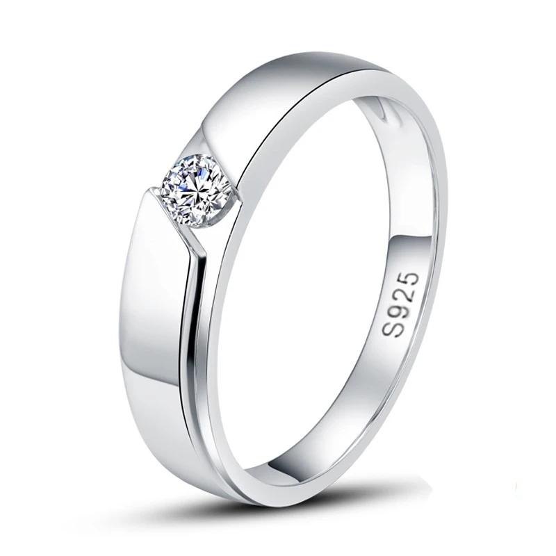 Have Silver Certificate YHAMNI Solid 925 Sterling Silver Rings for Man Original Jewelry SONA CZ Stone Engagement Wedding Rings