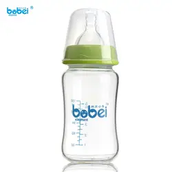 150 мл новорожденного для маленьких детей Детская Вода, сок, молоко питание стеклянная бутылка с широким горлом с силиконовой соски
