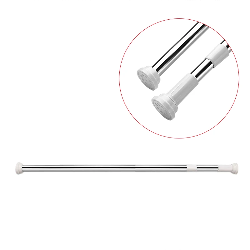 

Spring Loaded Telescopic Rods Adjustable Rail Poles Clothes Wardrobe Tension Rail Pole Rods Hot Sale
