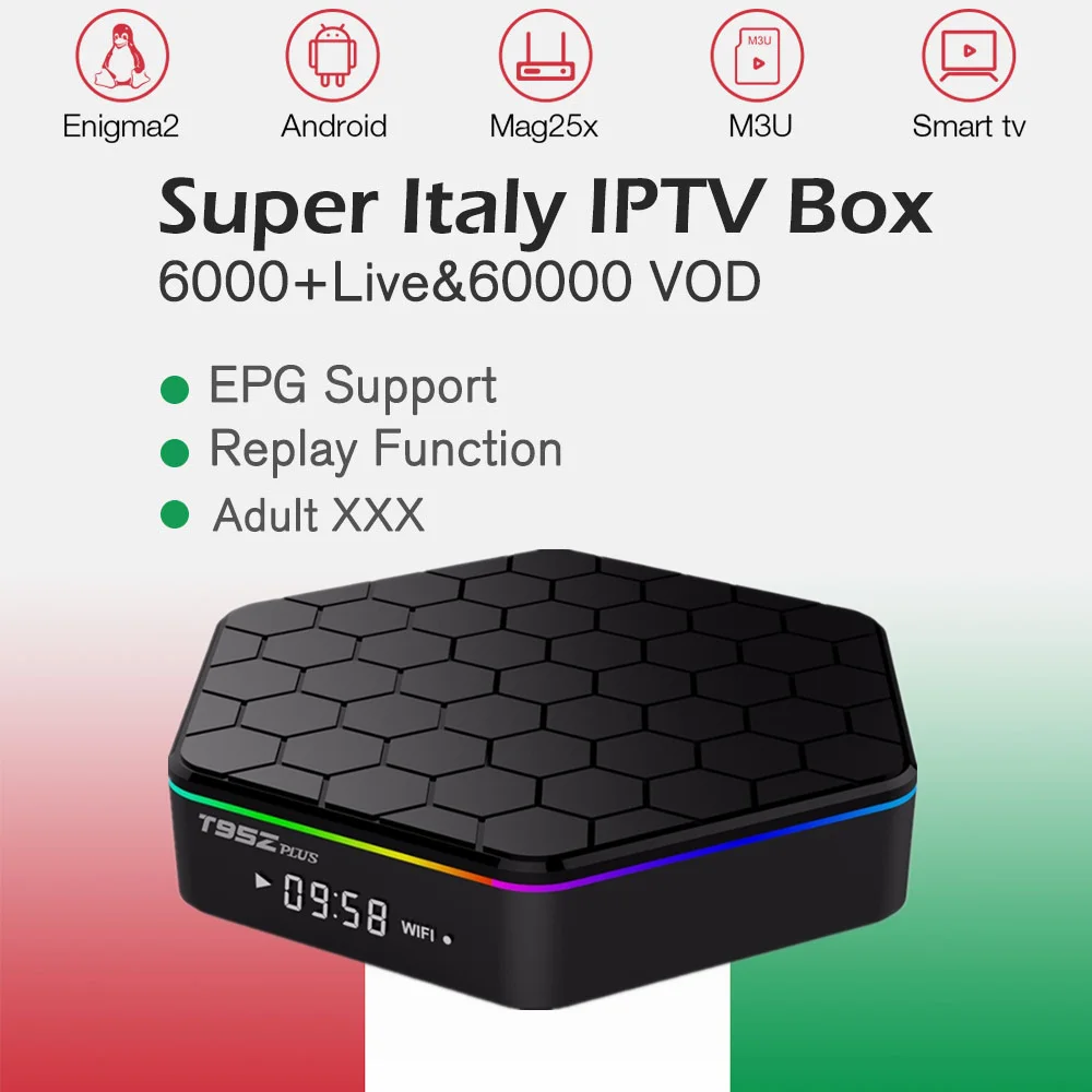 

Super Adult iptv box T95Zplus Android 7.1 tv box 3G 32G Amolgic S912 +3000 Live French Italy UK German Swiss XXX smart tv Box
