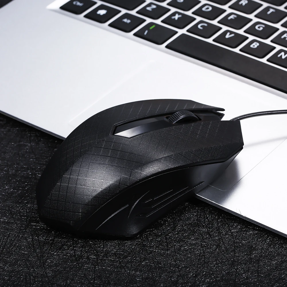USB оптическая проводная мышь 1600 DPI с 3 кнопками и шнуром 1 м совместимая Windows 7/8/10/XP