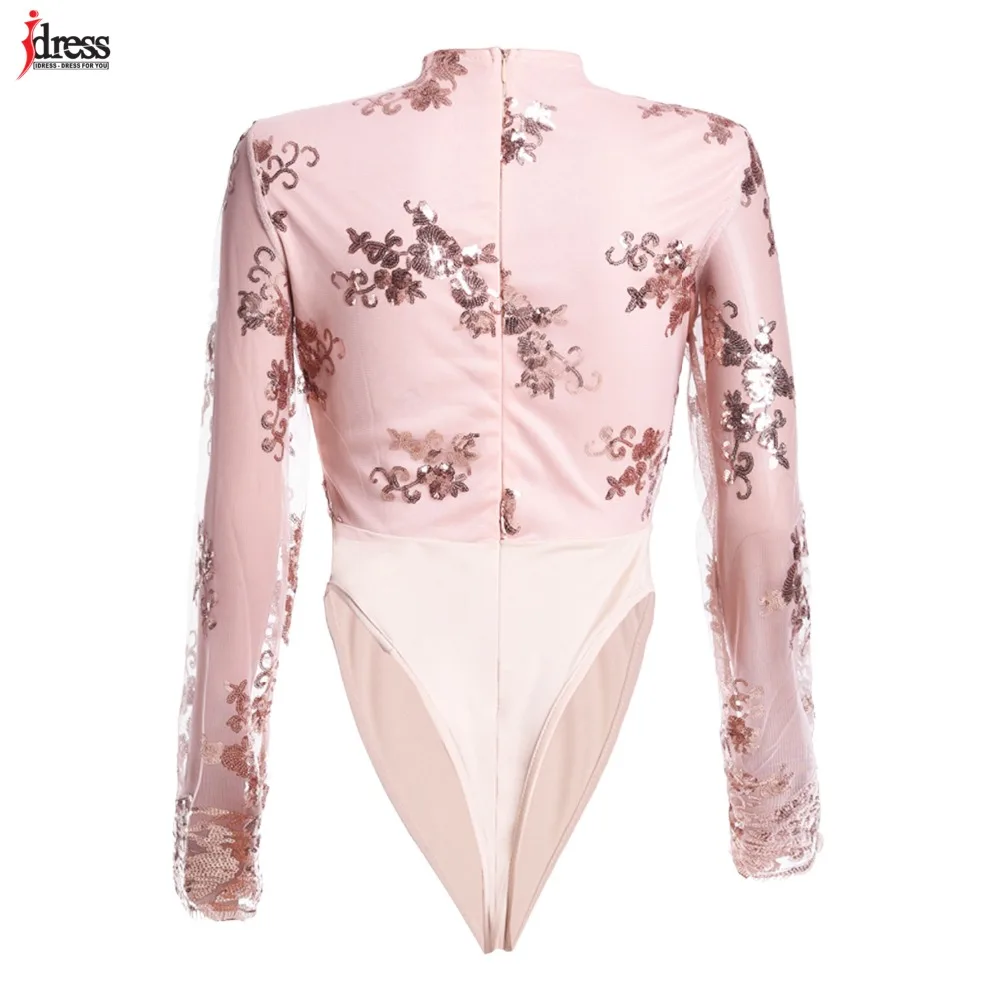 Женский комбинезон с длинным рукавом IDress сексуальное облегающее боди глубоким