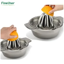 Мини-соковыжималка с оранжевой ручкой, ручная соковыжималка из нержавеющей стали, пресс-соковыжималка для цитрусовых, мини-приборы