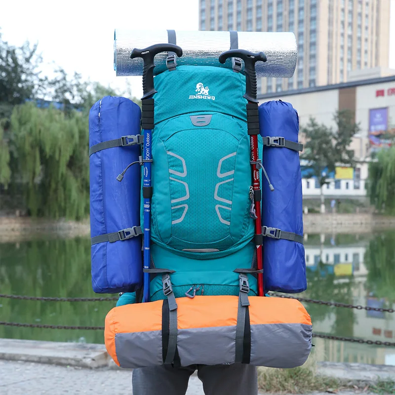 60L escalada impermeable senderismo mochila al aire libre de las mujeres y los hombres bolso Camping montañismo mochila bicicleta deporte bolsas de viaje - 6