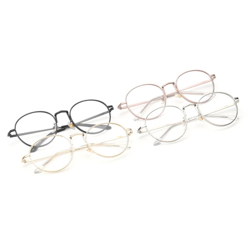 

Vintage Oval Metal Clear Lens Glasses Women Men Artistic Frame Plain Eyewear