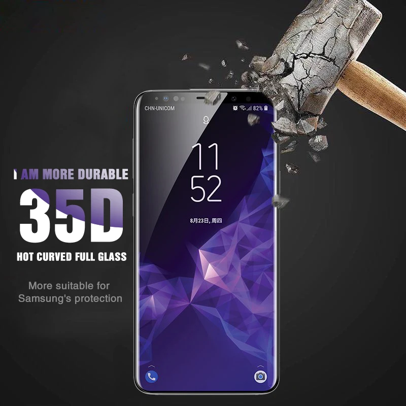 35D полностью изогнутое закаленное стекло для samsung Galaxy S8 S9 Plus Note 8 9 Защитная пленка для экрана S9 S8 S7 S6 edge