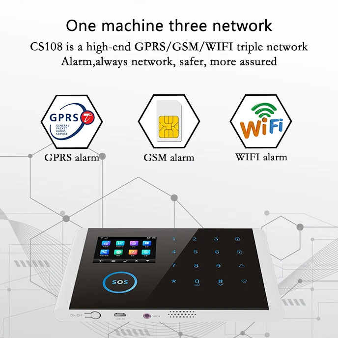 MOOL 2,4 дюймов Tft Кристалл экран дисплей Wi-Fi Gsm беспроводной домашний бизнес охранная сигнализация Система управления приложением сирена