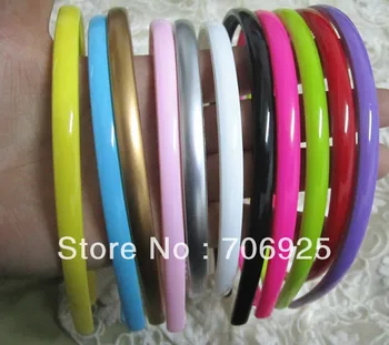 

Mixed color Candy color plastic hair bands 8mm wide 100pieces/LOT