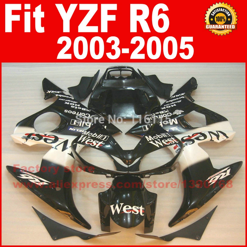 MOTOMARTS Новые популярные детали корпуса для YAMAHA R6 комплекты обтекателей 2003 2004 2005 WEST