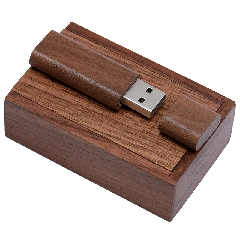 JASTER деревянный бамбуковый+ деревянный ящик USB флеш-накопитель ручка-накопитель 4 ГБ 8 ГБ 16 ГБ 32 ГБ 64 ГБ флеш-накопитель USB креативный персональный логотип - Цвет: Walnut wood with box