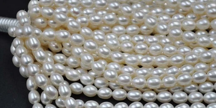 

huij 00597 AA+++ lots of 5 strands 5-6mm genuine white rice pearl wholesale