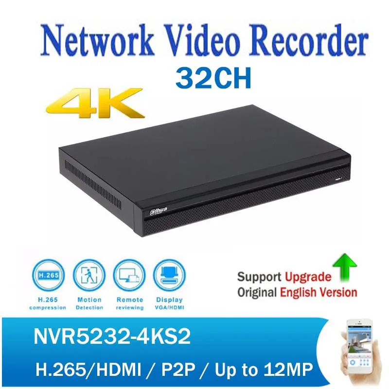 DH NVR5232-4KS2 H.265 4 К 32CH 1U Pro сети видео Регистраторы до 12MP Запись видеонаблюдения NVR