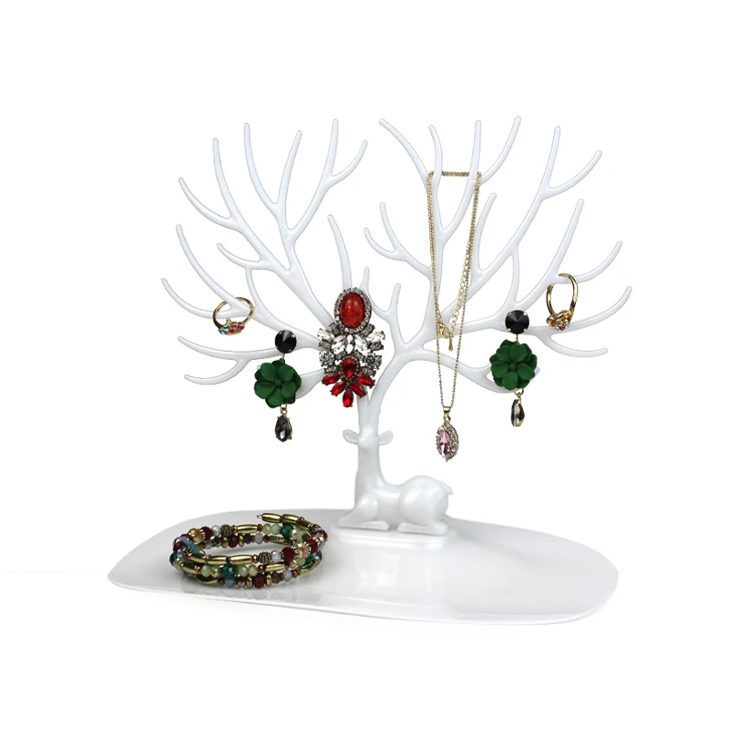 Deer Earrings Necklace Ring Pendant Bracelet Jewelry Display Stand Tray Tree Storage Racks Organizer Jewelry Shelf Holder