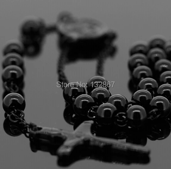 Ожерелье из черной цепочки нержавеющей стали (26 ''+ 5 3'')6 мм/44 г|rosary saints|necklace
