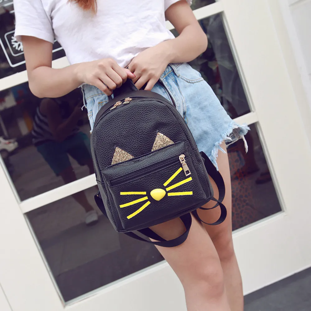 

Lovely Cat Backpacks Women School Teenage Girls Travel Laptop Bagpack