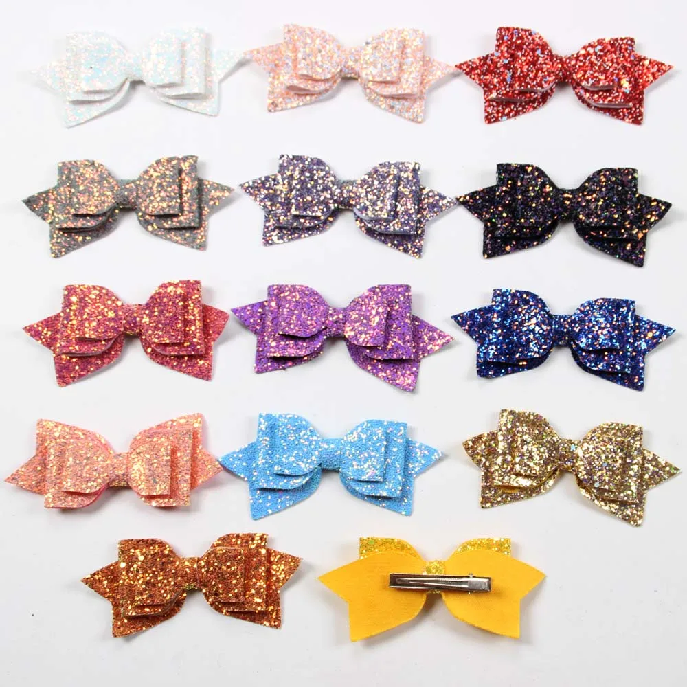 5.5/" Handmade Hairbows Baby Girl Toddler Alligator Clip Grosgrain Ribbon 16pcs