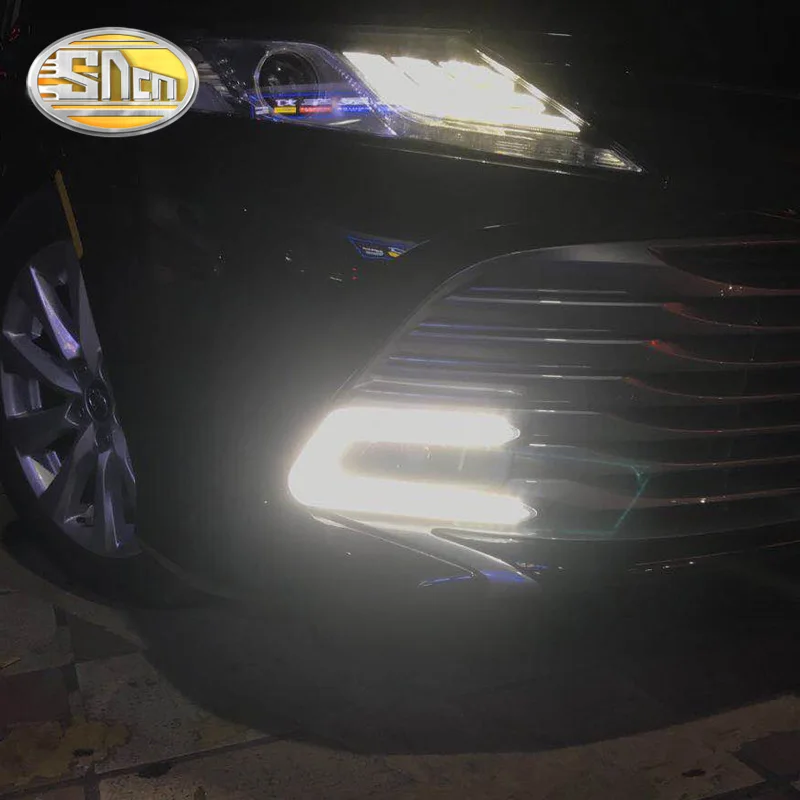 

SNCN 2PCS LED Daytime Running Light For Toyota Camry 2018 2019 Car Accessories Waterproof ABS 12V DRL Fog Lamp Decoration