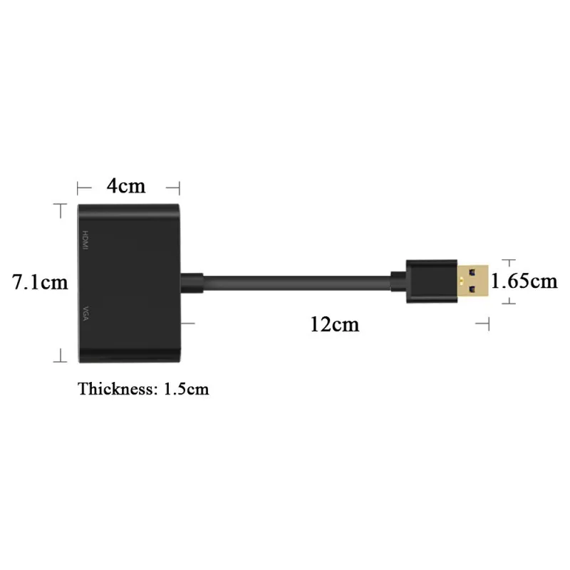  2-in-1 USB3.0 a HDMI Vga Doppia Uscita USB a VGA HDMI HD 1080 P 4 K Multi-Visualizza il Convertitor