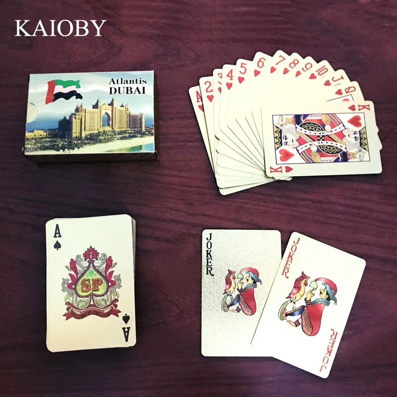 KAIOBY 24K Gold Playing Cards Dubai Card Game Deck Gold Foil Poker Card