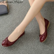 EshtonShero/Женская обувь на плоской подошве; женская повседневная Летняя обувь из искусственной кожи на плоской подошве с круглым носком и бантом-бабочкой; Размеры 3-9