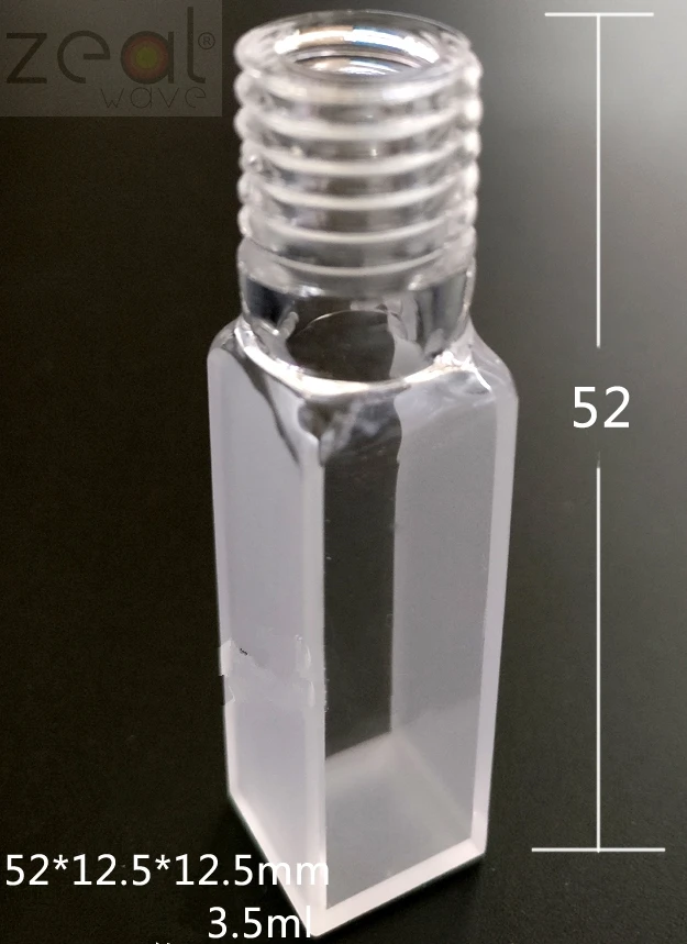 

1PCS Quartz Screw Optical Rubber Welding Screw Cap Two-sided Clear Quartz Cuvette Optical Path 10mm 52*12.5*12.5mm 3.6ml