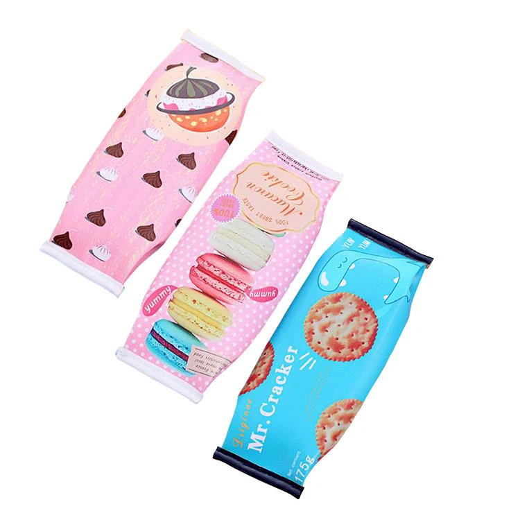 

Kawaii Macaron Cookie Pencil Case Pu Leather School Pencil Bag For Girl Stationery Estojo Escolar School Supplies